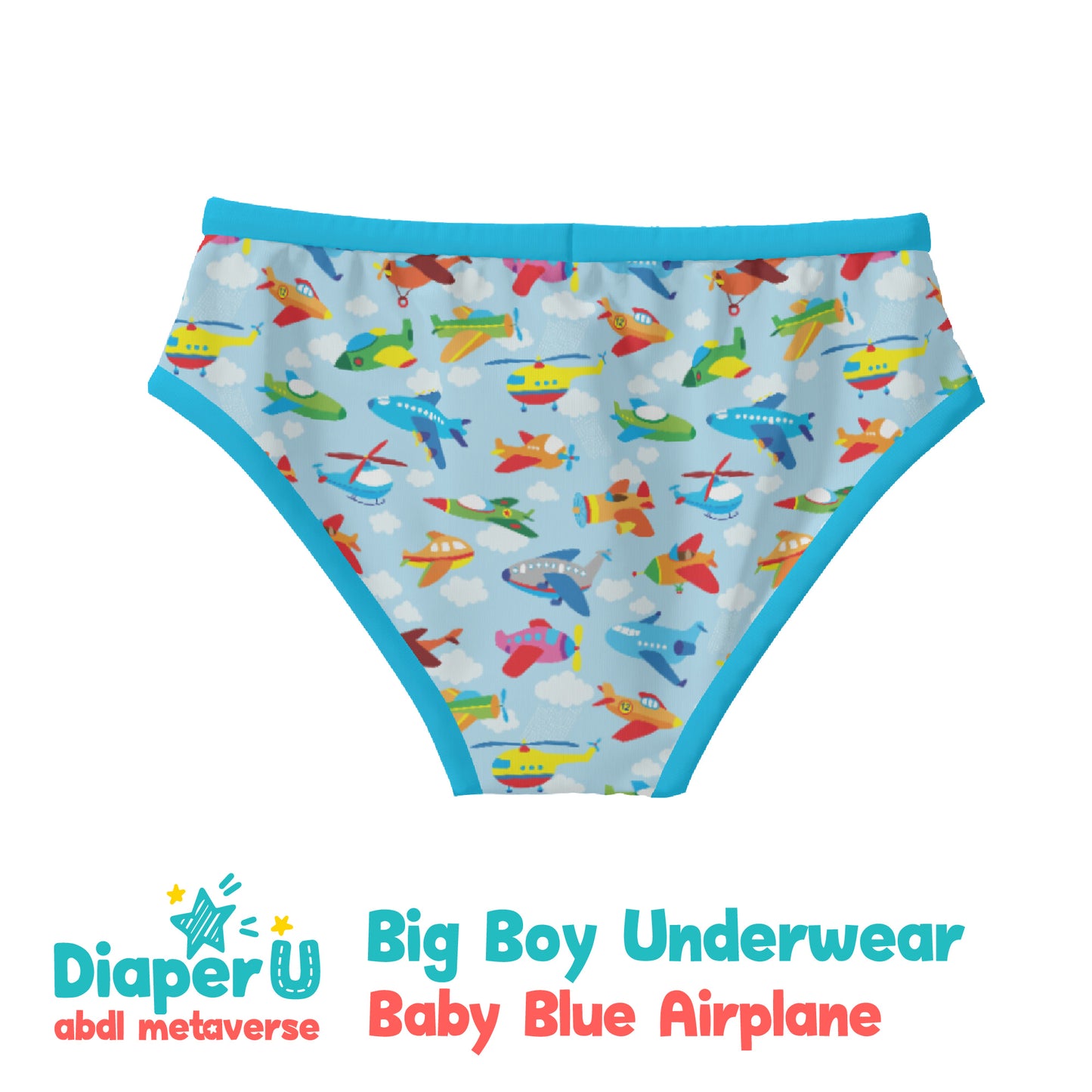 Big Boy Underwear - Baby Blue Airplane