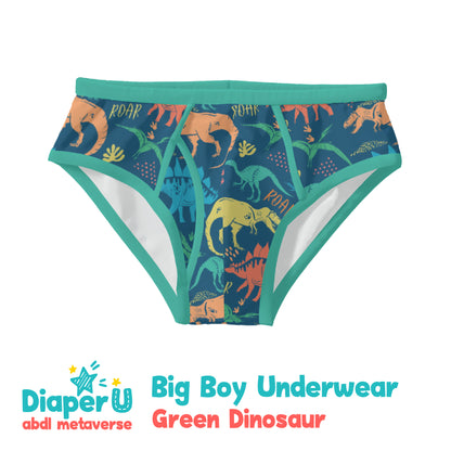 ABDL Big Boy Underwear - Green Dinosaur