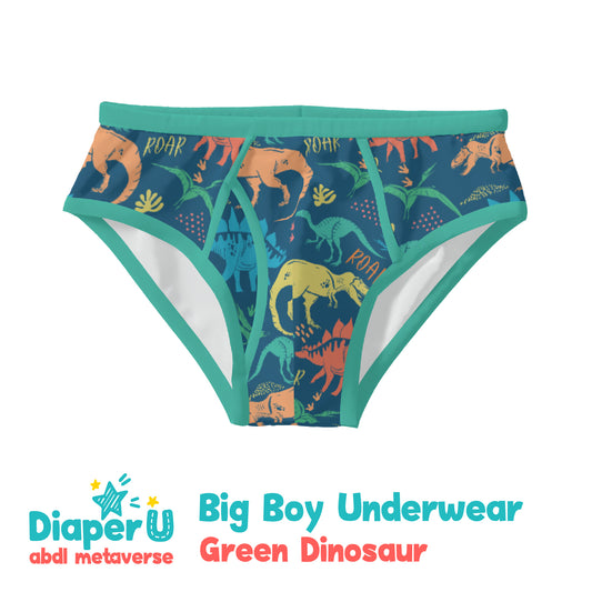 Big Boy Underwear - Green Dinosaur