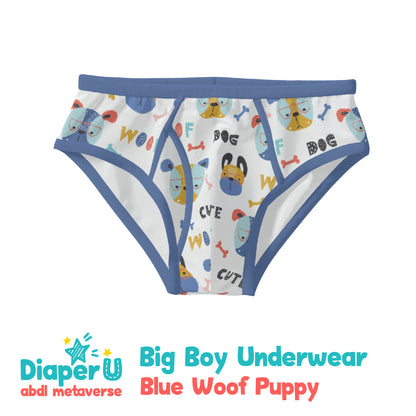 ABDL Big Boy Underwear - Blue Woof Puppy