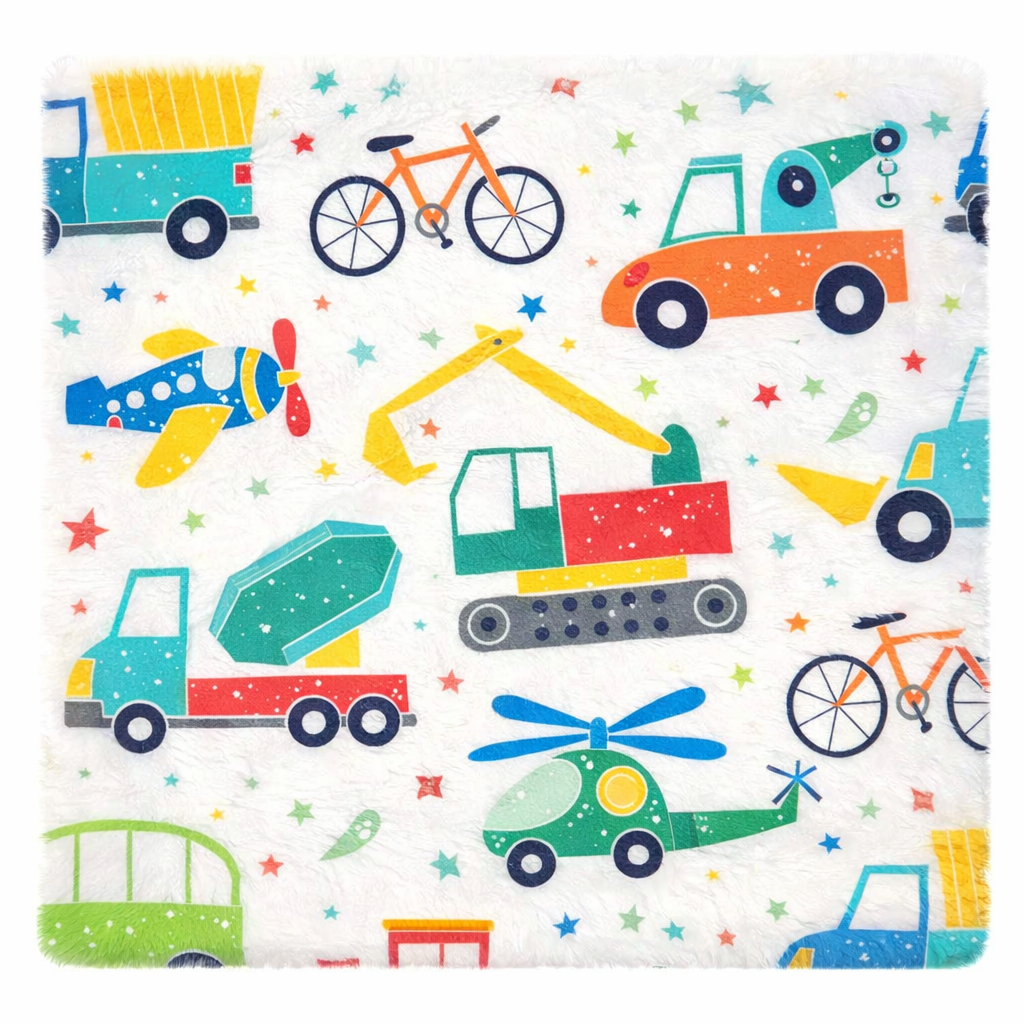 BabyCloudie Plush Fleece Footed Jammies - Green Vehicle