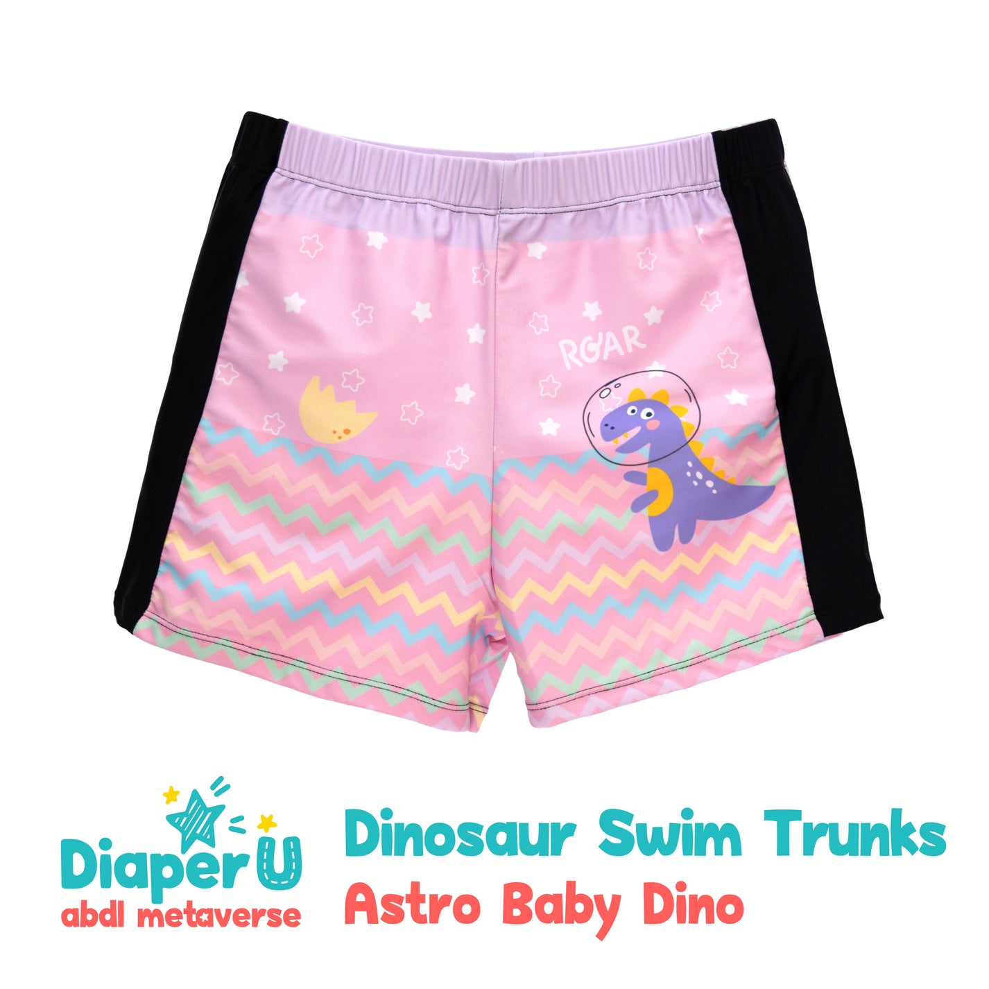Babyhug Dino Printed Swimming Trunk With Cap - Yellow