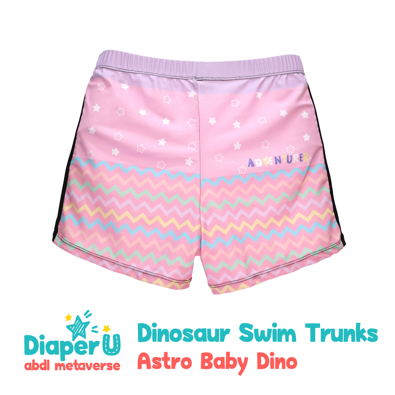 Babyhug Swimming Trunk With Dino Print - Light Blue
