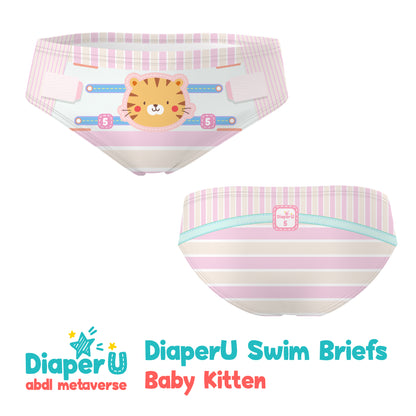 ABDL Swim Briefs - Baby Kitten