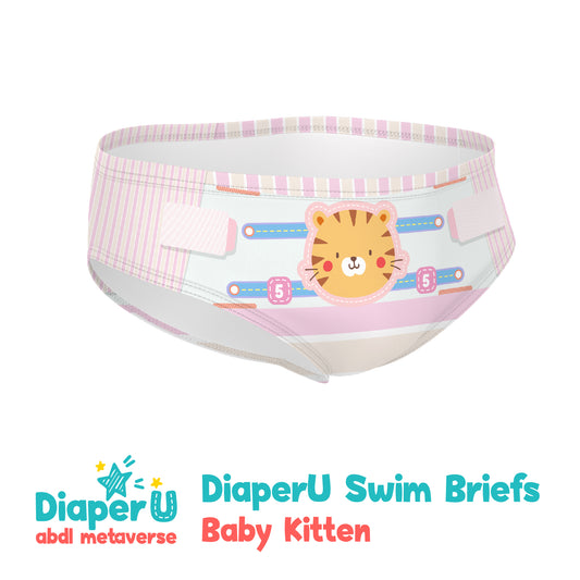ABDL Swim Briefs - Baby Kitten