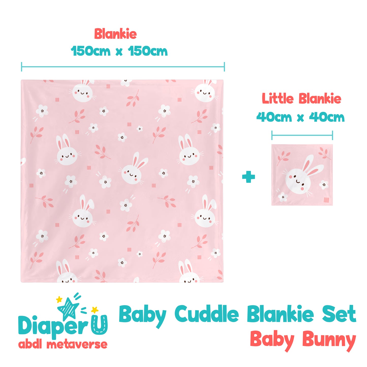 Baby Cuddle Blankie Set - Baby Bunny