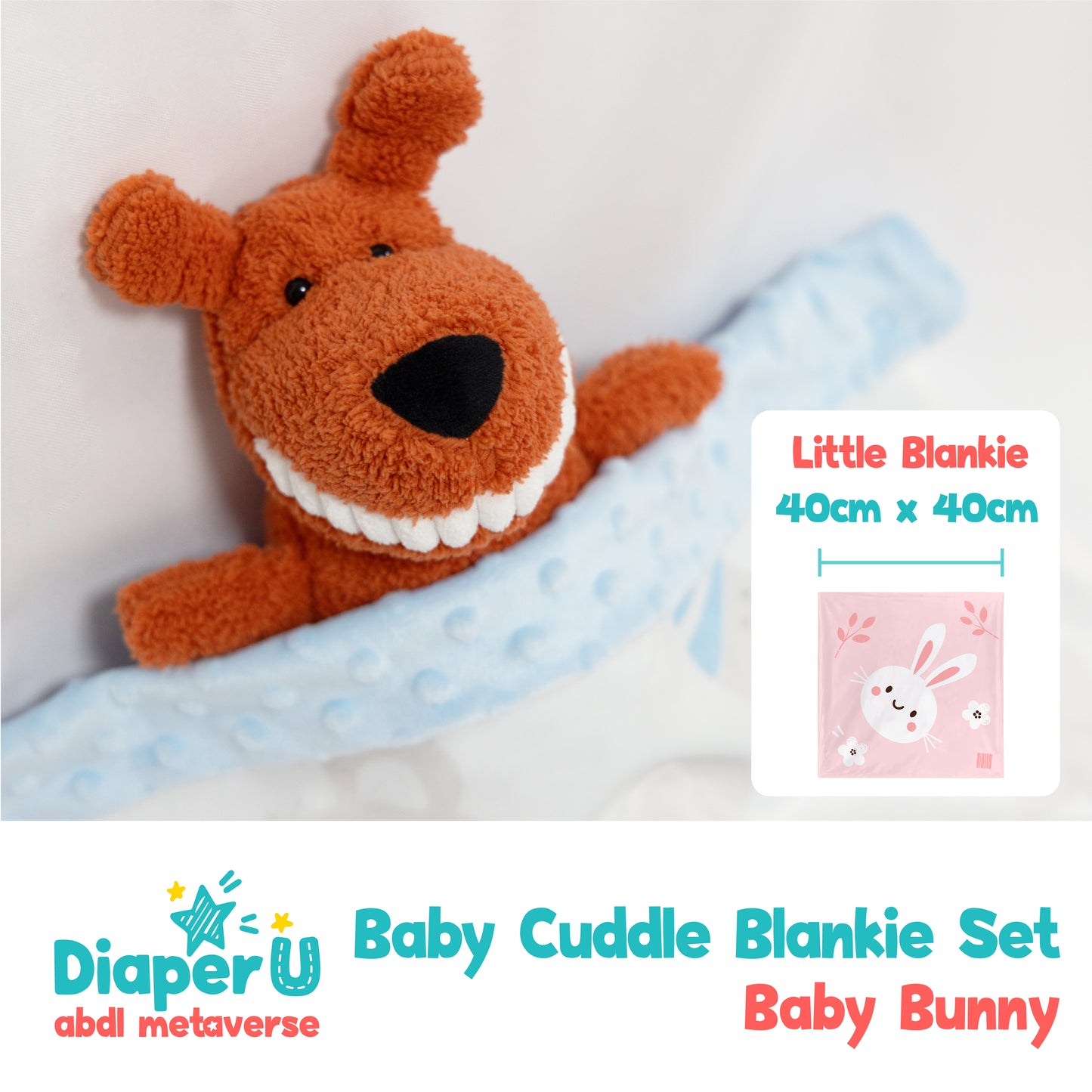 Baby Cuddle Blankie Set - Baby Bunny