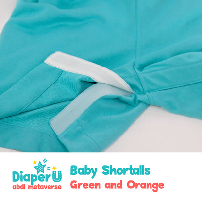 Baby Shortalls - Green and Orange (Unisex)