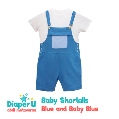 Baby Shortalls - Blue and Baby Blue (Unisex)