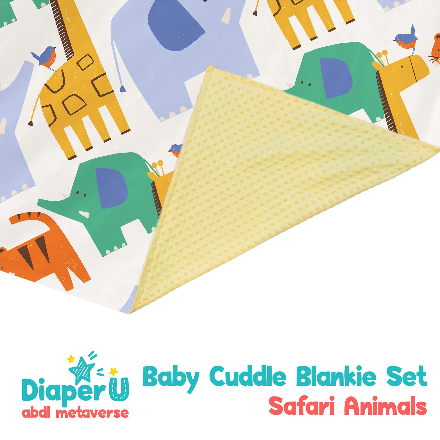 Baby Cuddle Blankie Set - Safari Animals