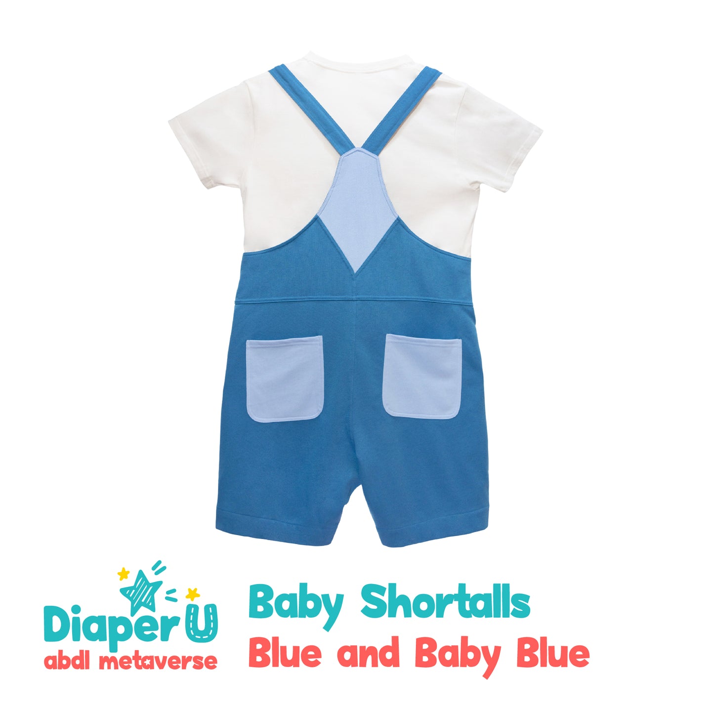 Baby Shortalls - Blue and Baby Blue (Unisex)