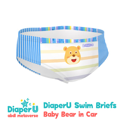 ABDL Swim Briefs - Baby Bear In Car