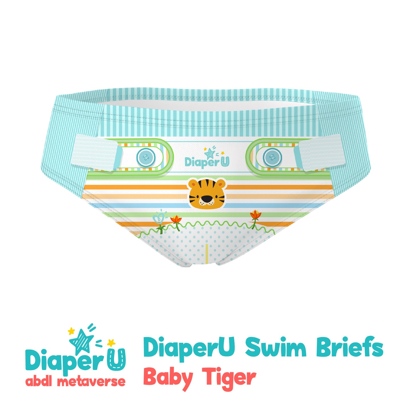 ABDL Swim Briefs - Baby Tiger