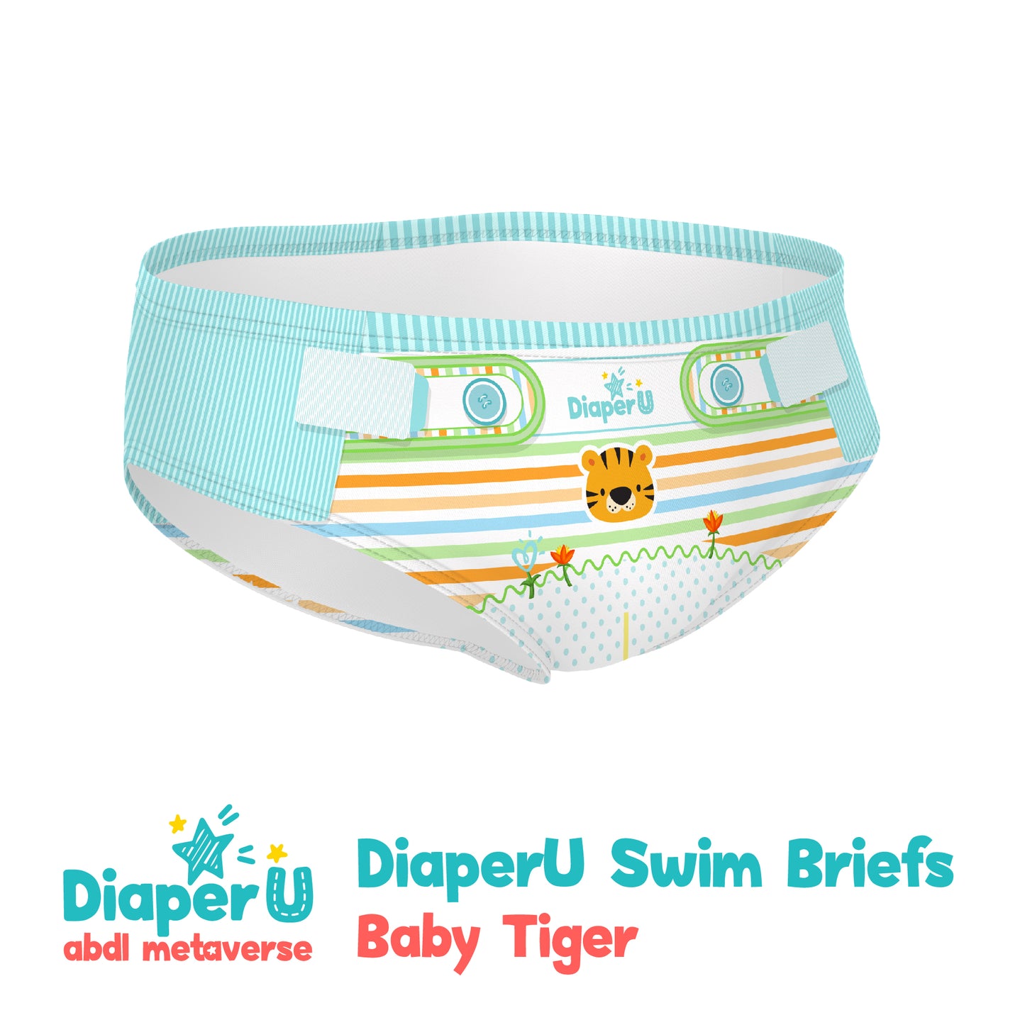 ABDL Swim Briefs - Baby Tiger