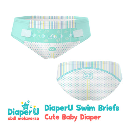 ABDL Swim Briefs - Cute Baby Diaper