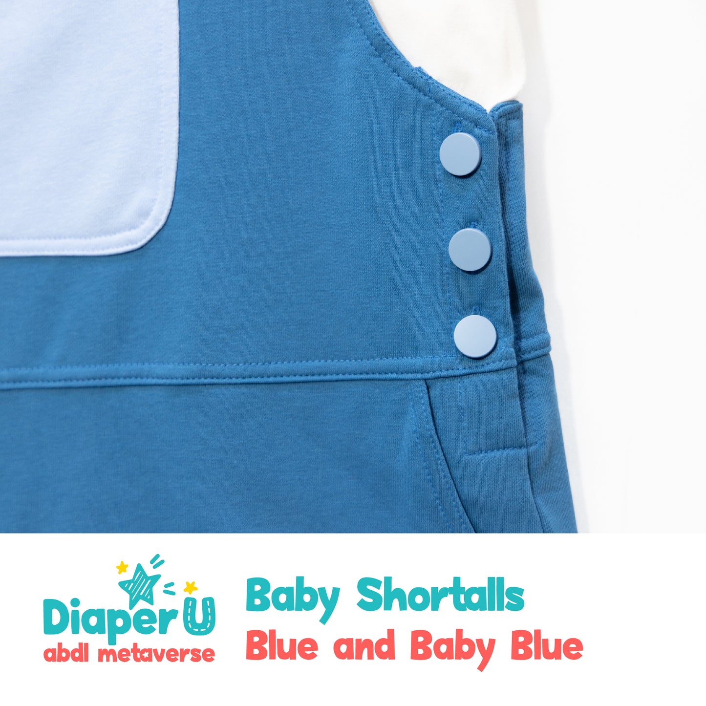 Baby Shortalls - Blue and Baby Blue (Unisex)