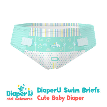 ABDL Swim Briefs - Cute Baby Diaper