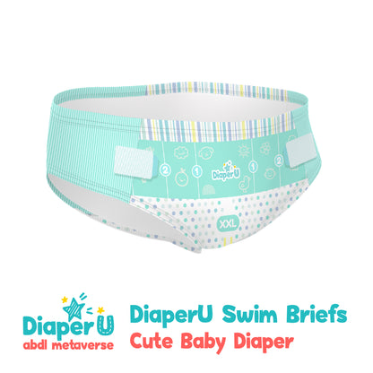 ABDL Swim Briefs - Cute Baby Diaper