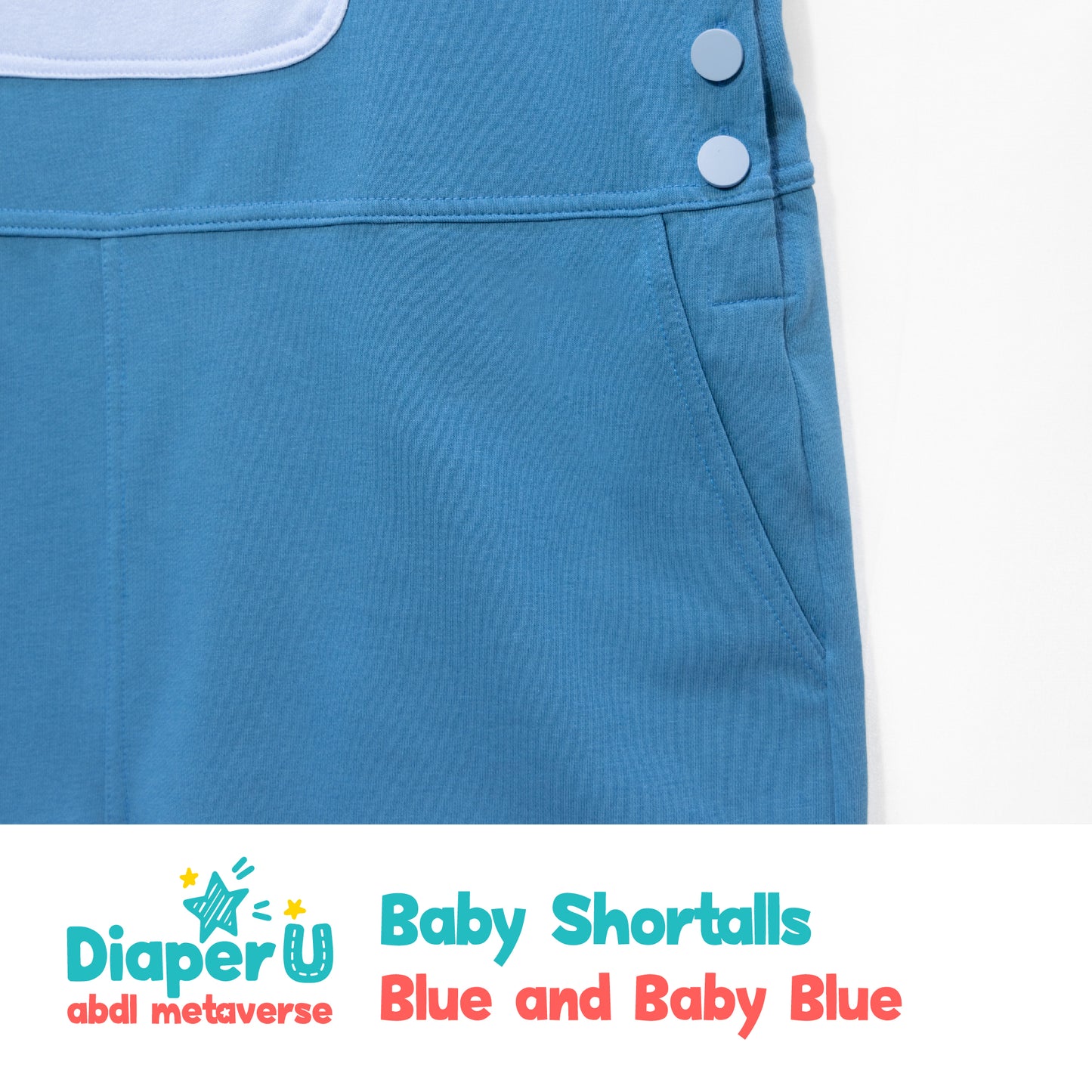 Baby Shortalls - Blue and Baby Blue (Unisex)