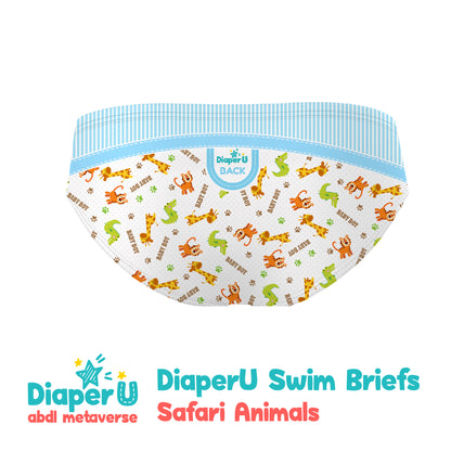 ABDL Swim Briefs - Safari Animals