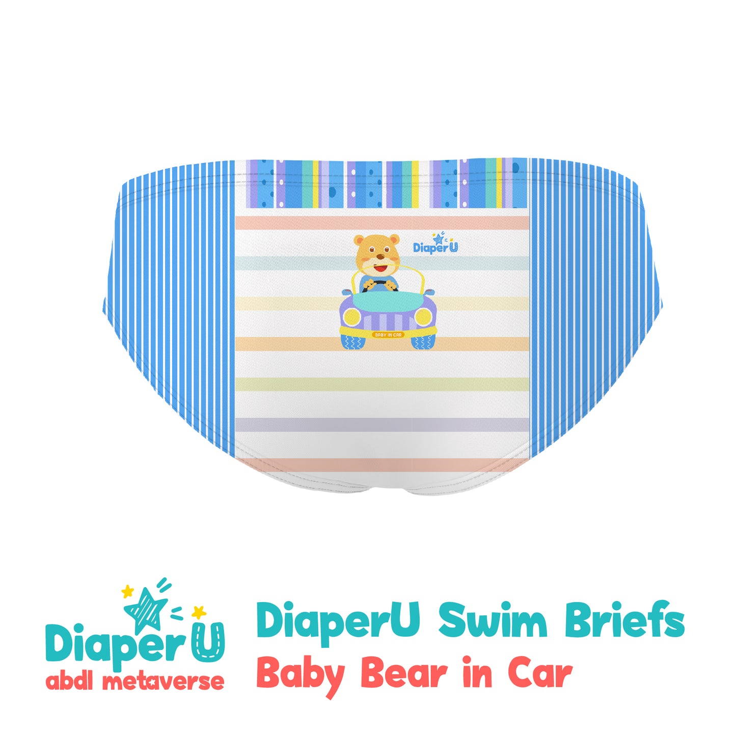 ABDL Swim Briefs - Baby Bear In Car