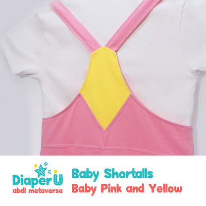Baby Shortalls - Baby Pink and Yellow (Unisex)