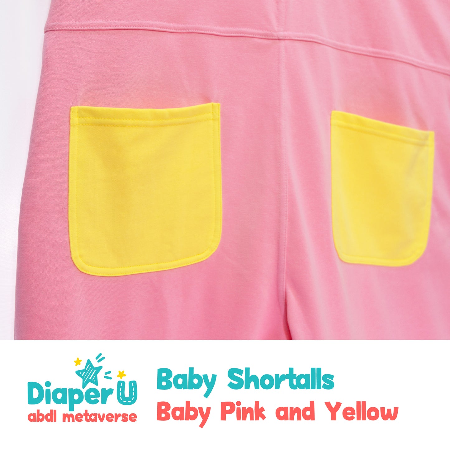 Baby Shortalls - Baby Pink and Yellow (Unisex)