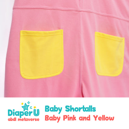 Baby Shortalls - Baby Pink and Yellow (Unisex)