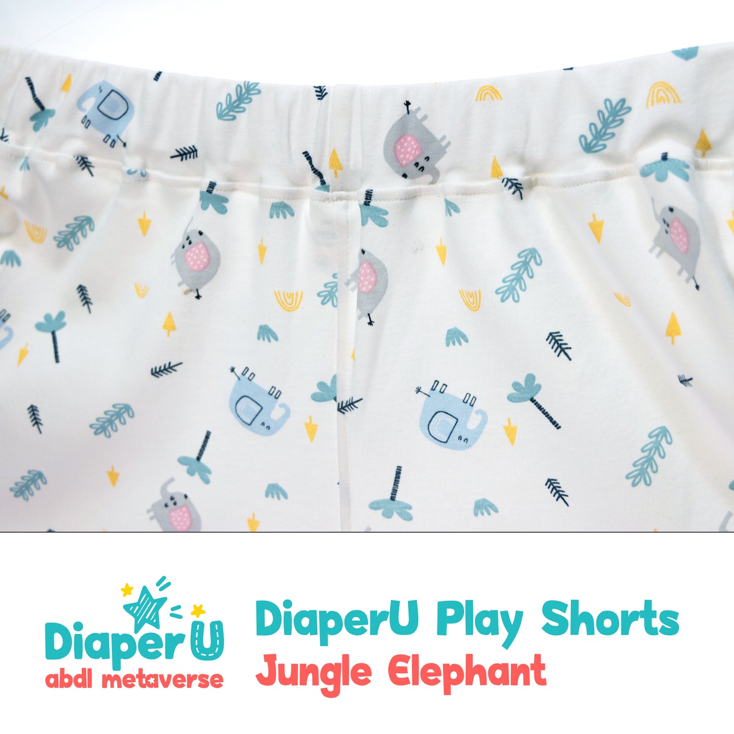 ABDL Cotton Shorts - Jungle Elephant