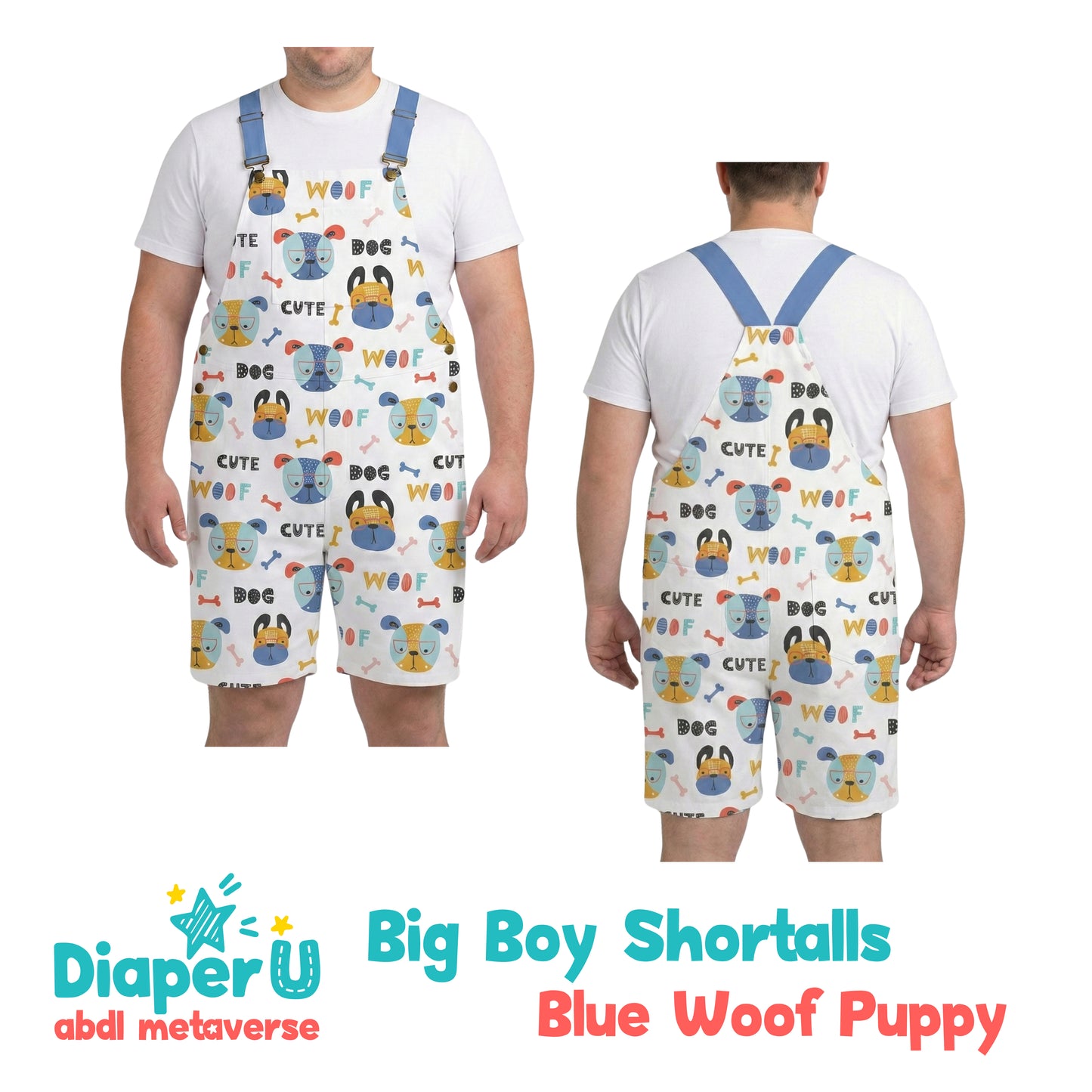 Big Boy Shortalls - Blue Woof Puppy