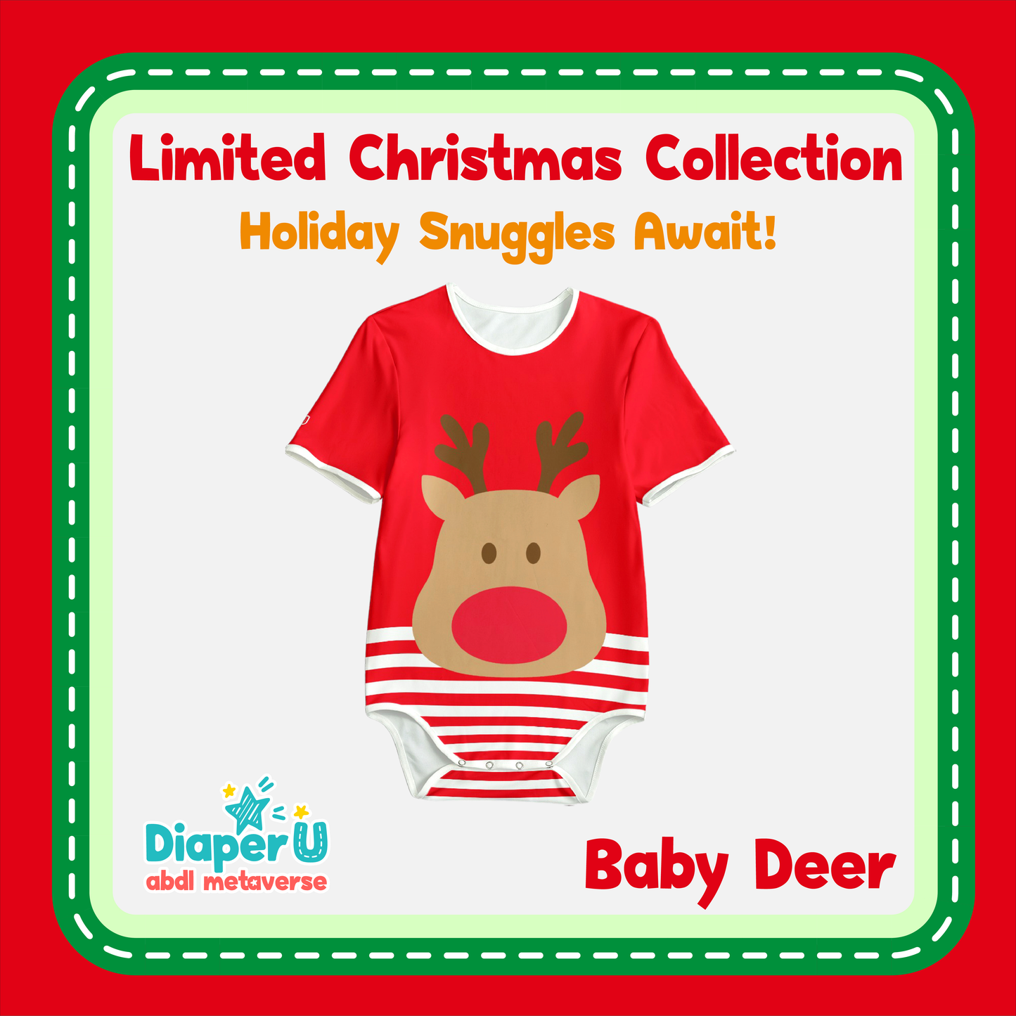 Christmas ABDL Onesie - Baby Deer