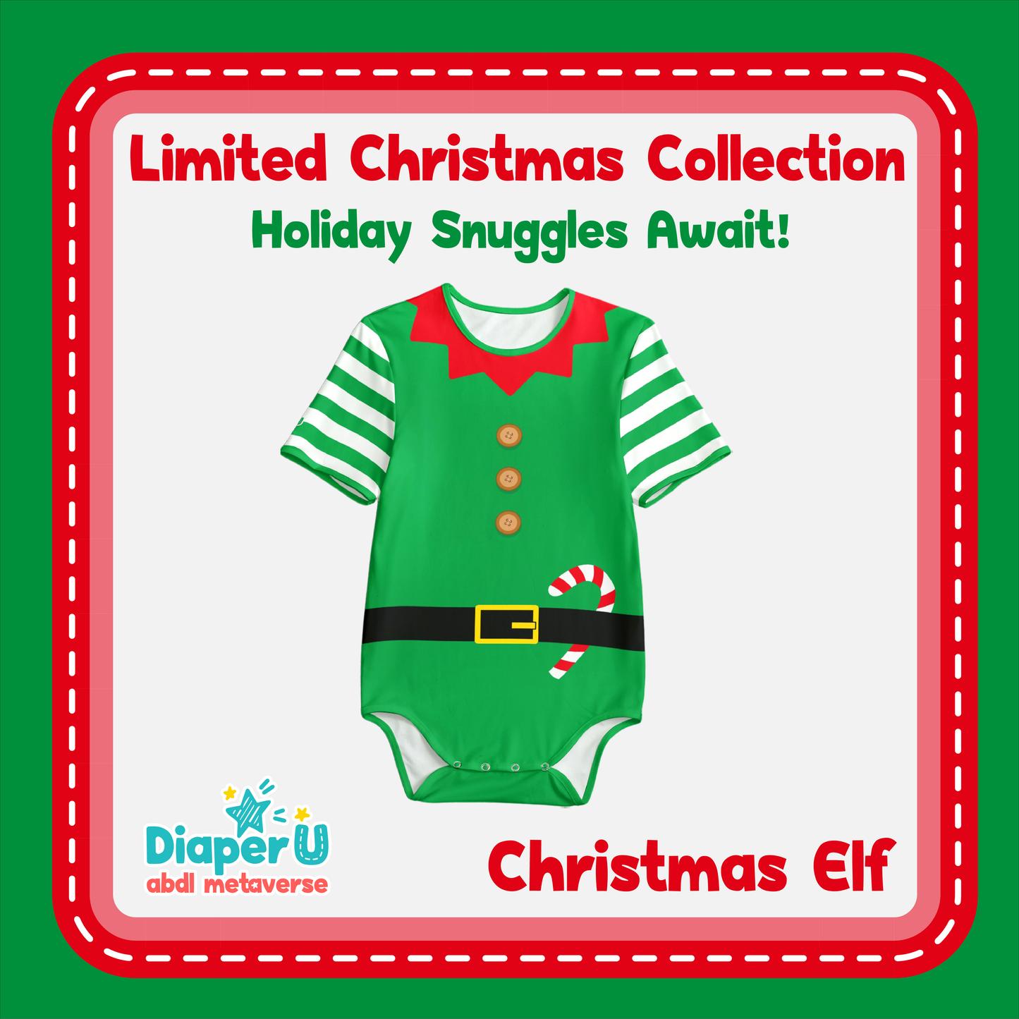 Christmas ABDL Onesie - Christmas Elf