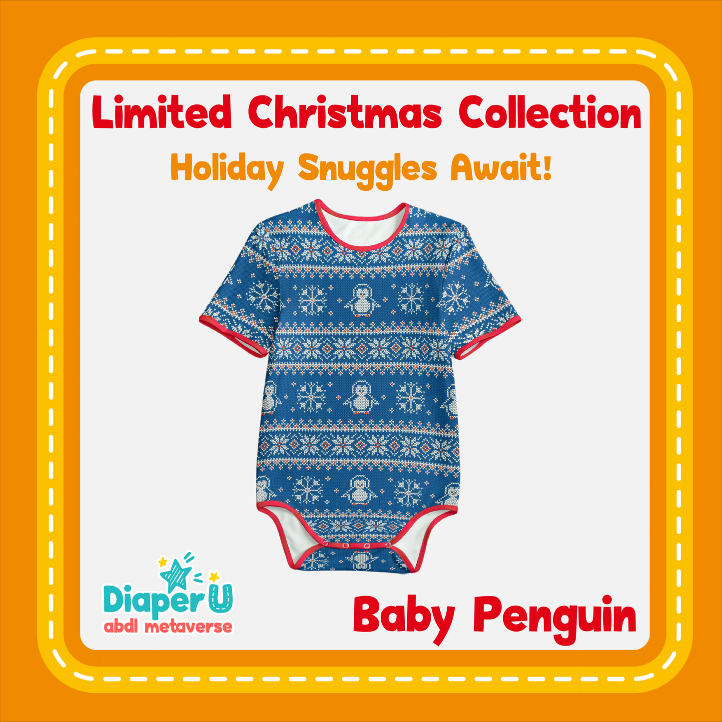 Christmas ABDL Onesie - Baby Penguin