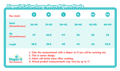 ABDL Cotton Long-Sleeve Pajama Set - Tiny Tails Parade