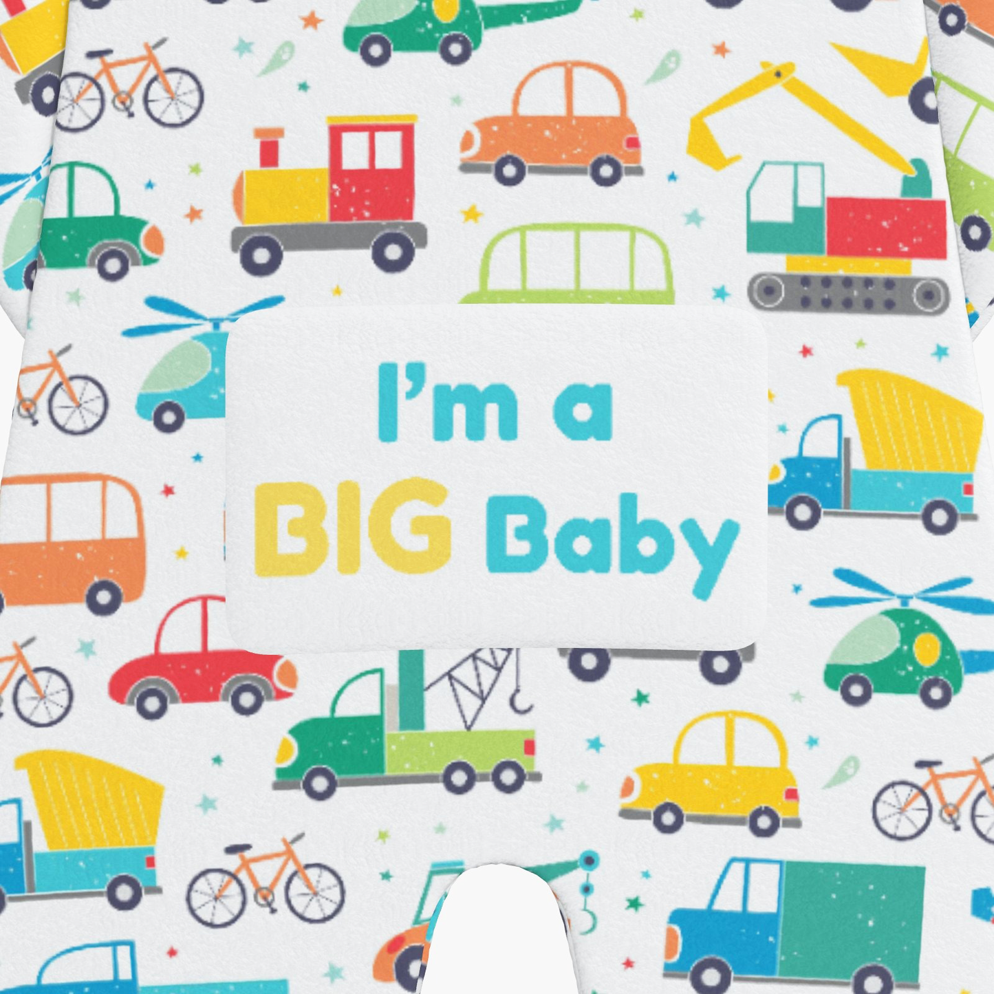 BabyCloudie Plush Fleece Footed Jammies - Green Vehicle