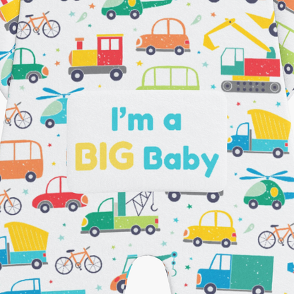 BabyCloudie Plush Fleece Footed Jammies - Green Vehicle
