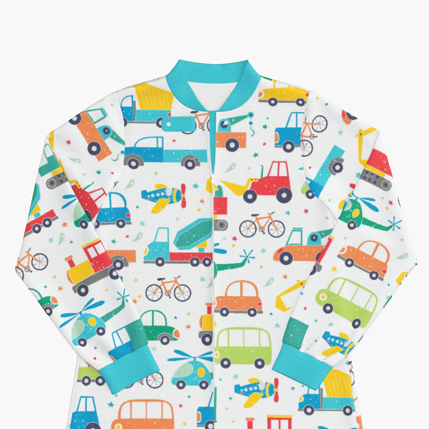 BabyCloudie Plush Fleece Footed Jammies - Green Vehicle