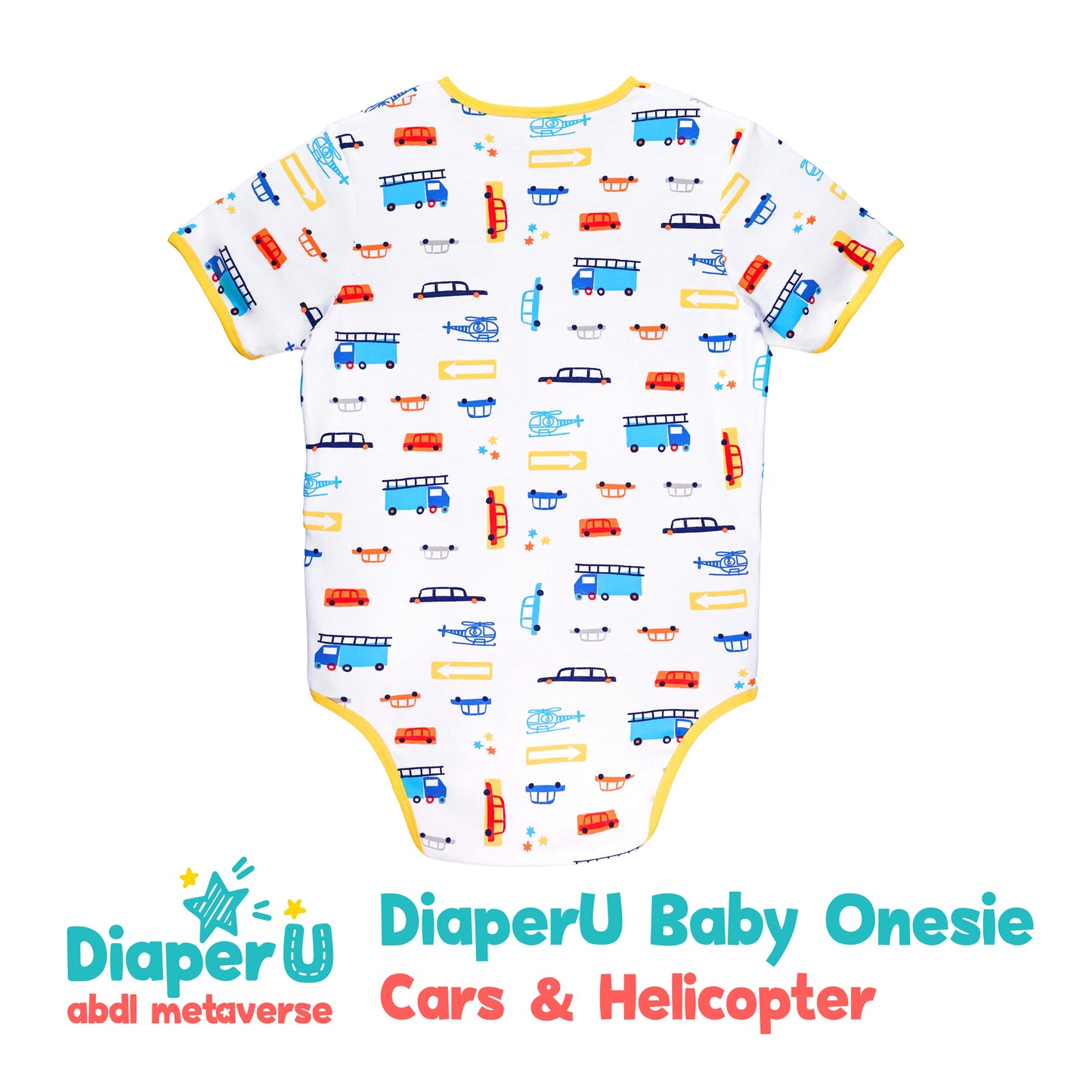ABDL Onesie - Cars & Helicopter