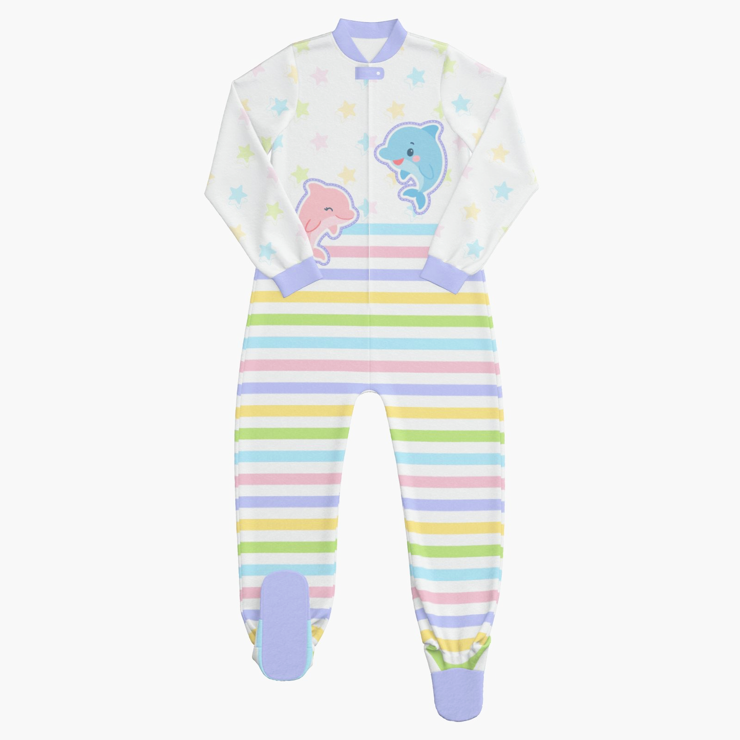 BabyCloudie Plush Fleece Footed Jammies - Baby Dolpho