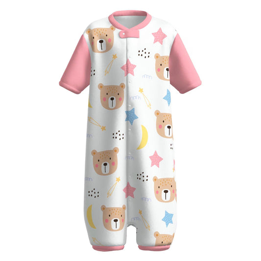 Snap-Up Sleepytime Romper - Baby Bear (Pink)