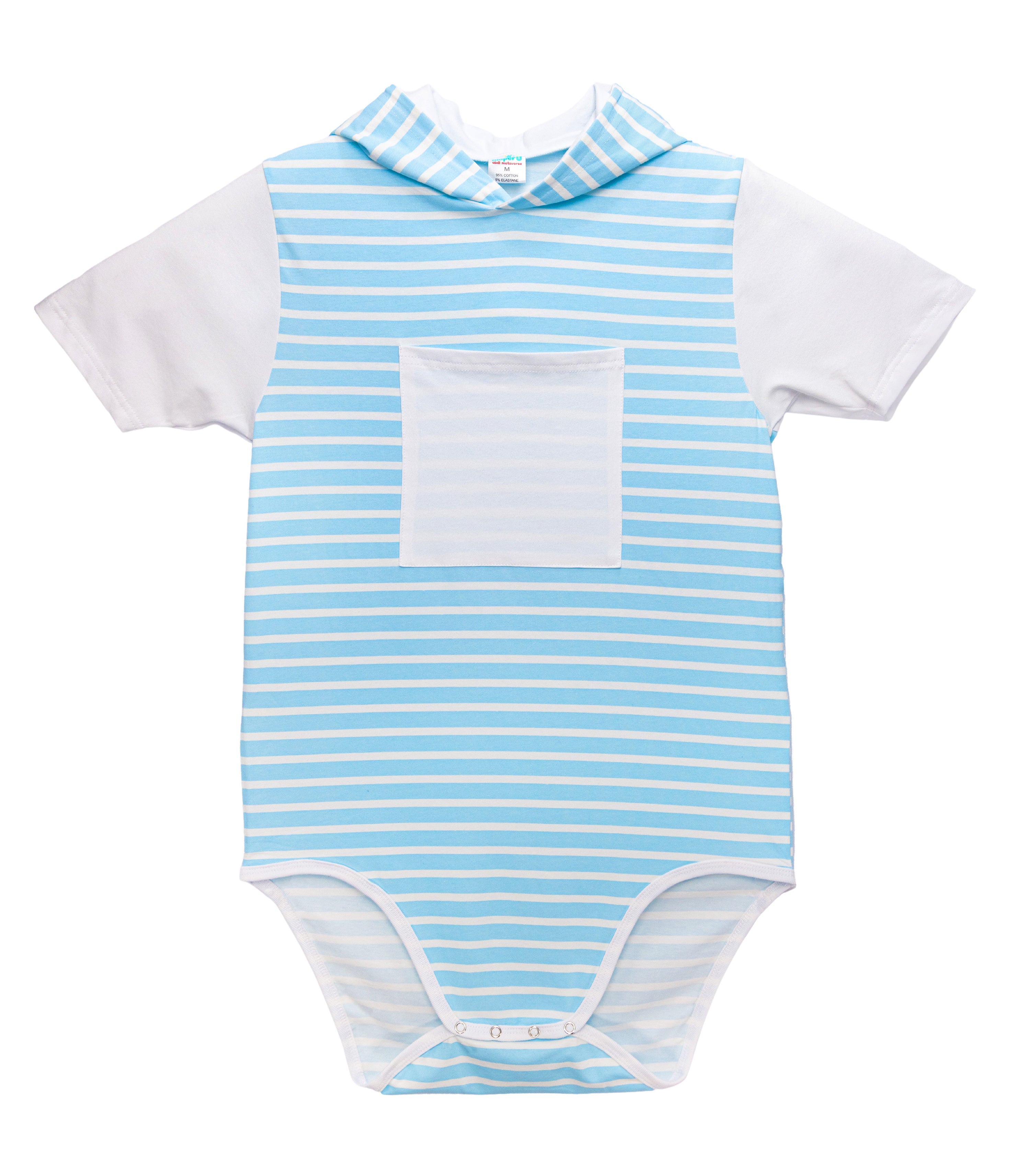 ABDL Onesie - Blue Stripe & White