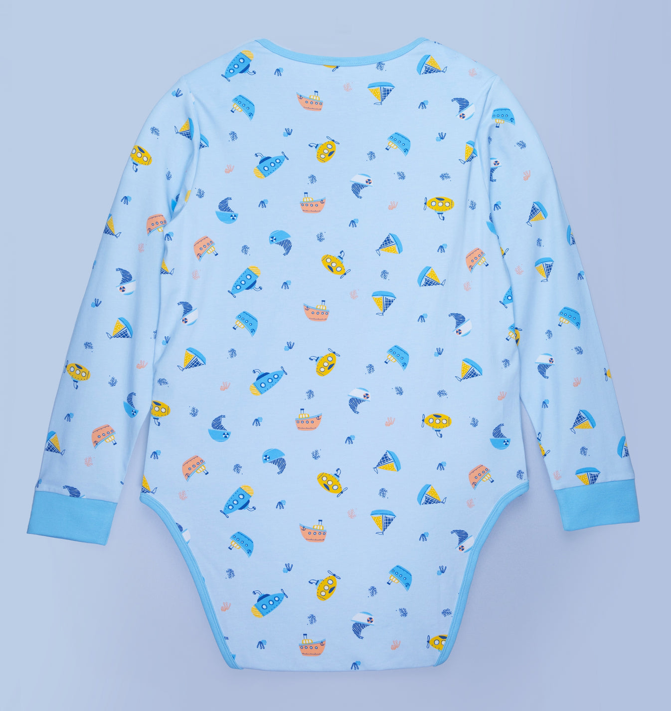 ABDL Long Sleeve Onesie Little Ships DiaperU