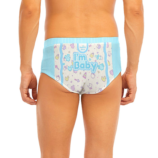 NULUV Baby Boys Printed Bloomer Brief Underwear Red and White (Pack of 2)