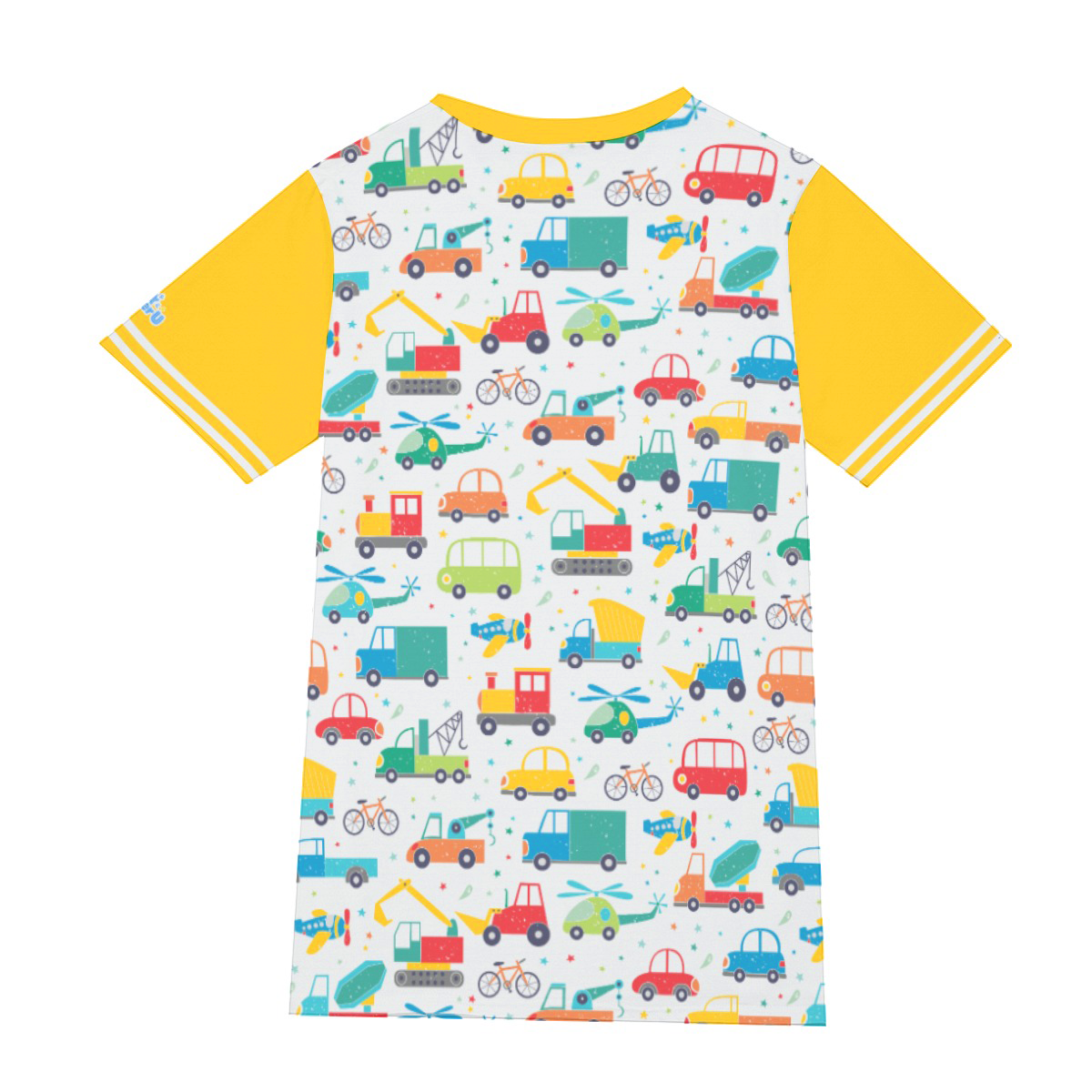 Adult Baby Play Shirt - Yellow Cars