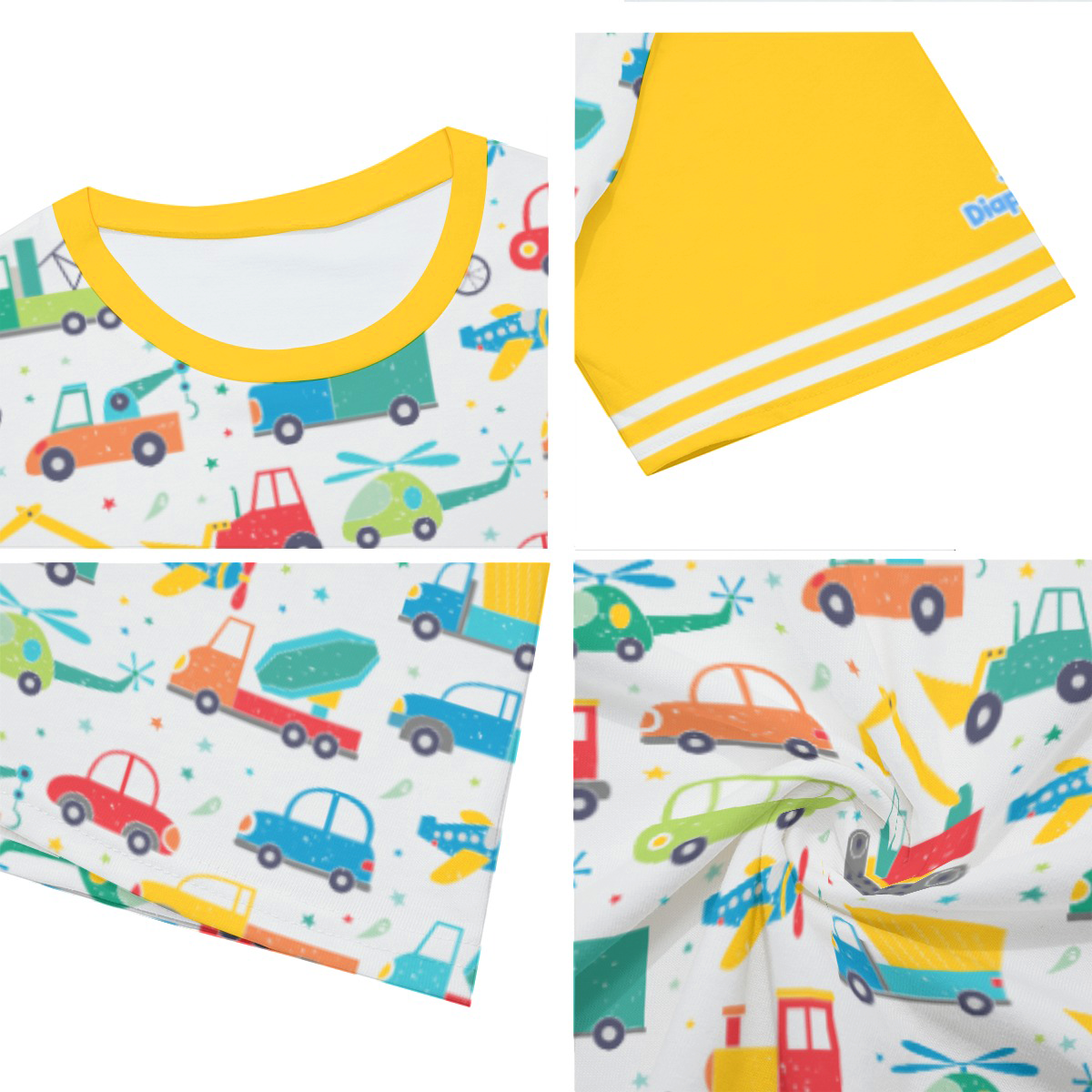 Adult Baby Play Shirt - Yellow Cars
