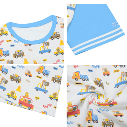 Adult Baby Play Shirt - Blue Animal
