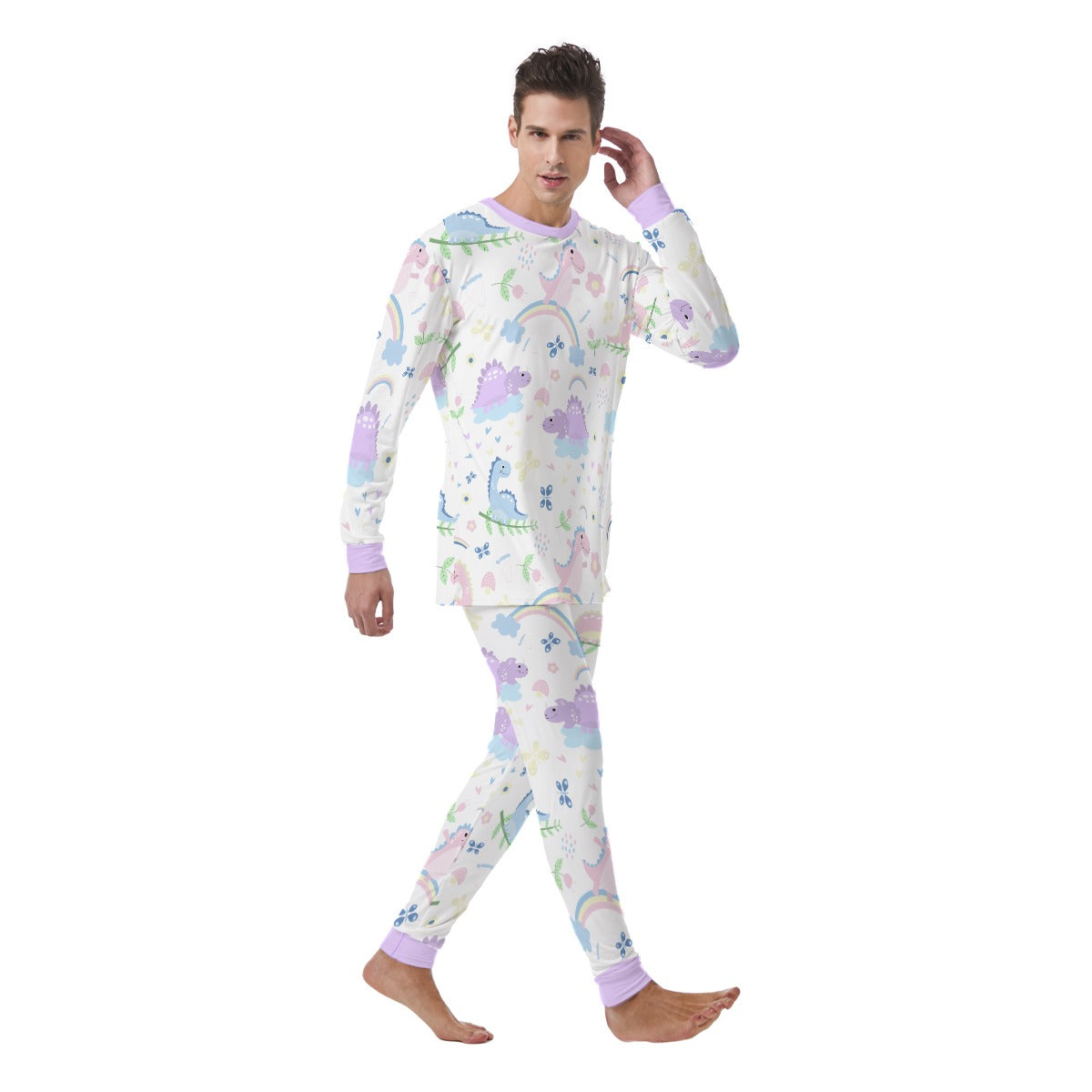 ABDL Ultra Soft Pajama Sets - Purple Dino