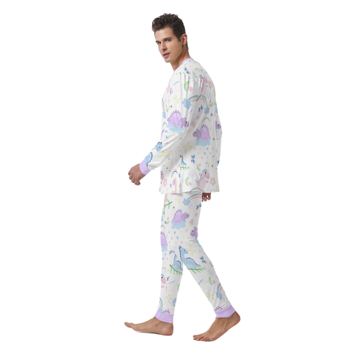 ABDL Ultra Soft Pajama Sets - Purple Dino