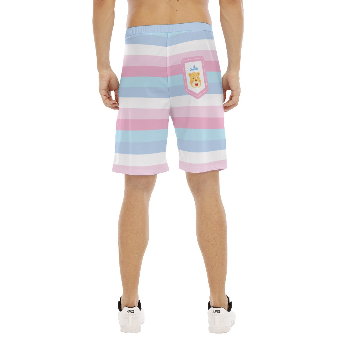 Adult Baby Play Shorts - Baby Pink & Blue