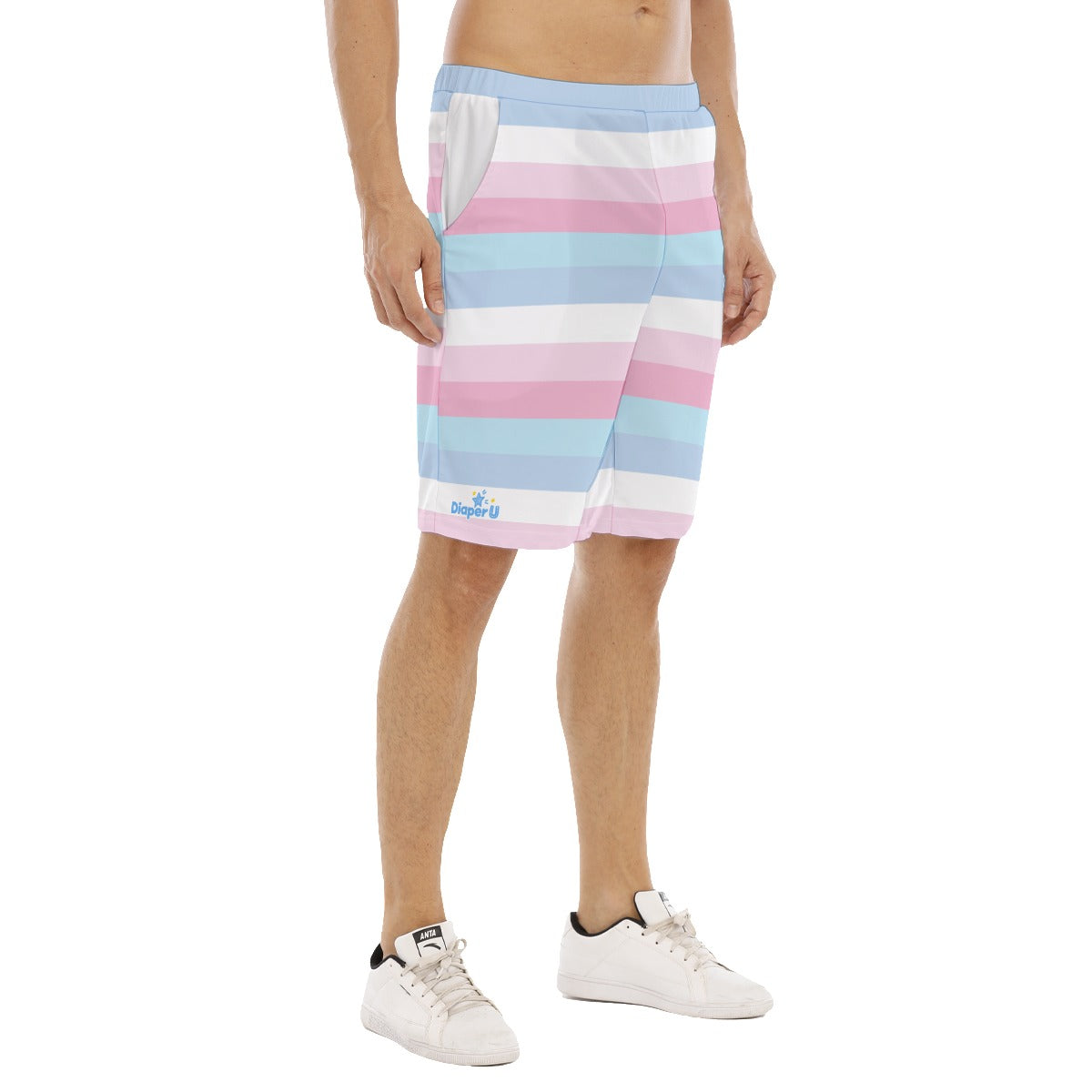 Adult Baby Play Shorts - Baby Pink & Blue
